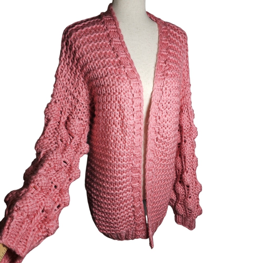 NWT Hayden Los Angeles Chunky Textured Blush Pink Cardigan Sweater Small